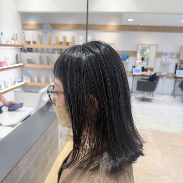 白髪ぼかし細めハイライト30代40代50代グレージュ