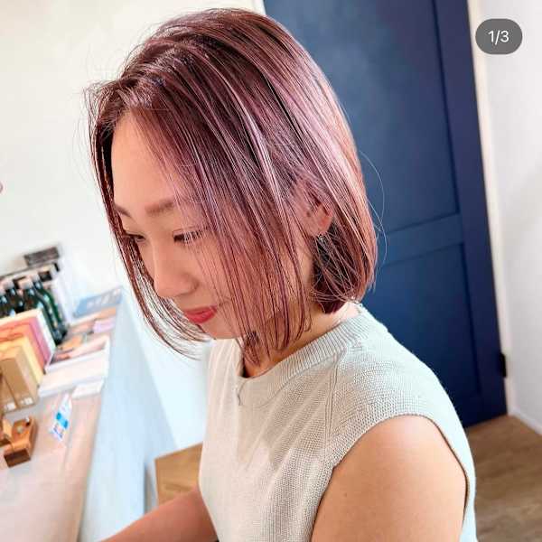 デザインカラー髪質改善トリートメントボブ|ARBRE hair&make