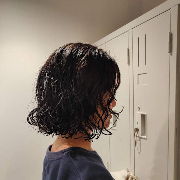 ボブパーマ/くせ毛風パーマ/パーマスタイル/くるくるボブ