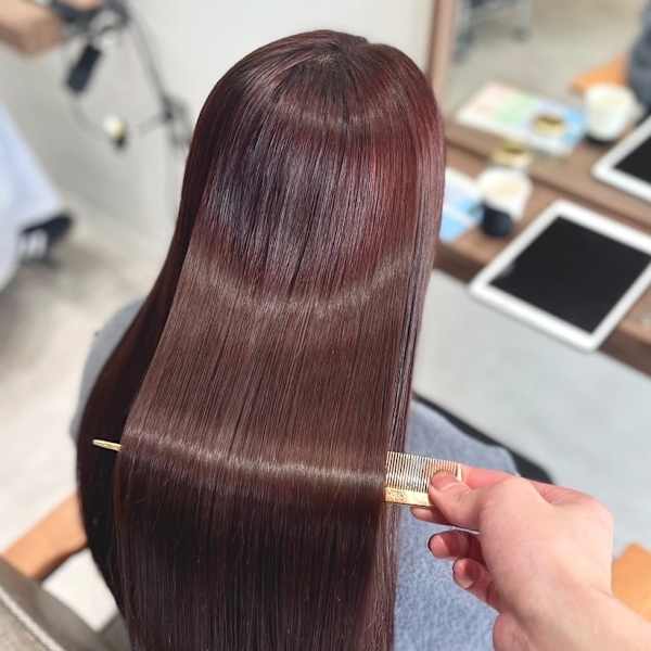 髪質改善ストレート　チェリーブラウン　縮毛矯正|N° rico 名駅