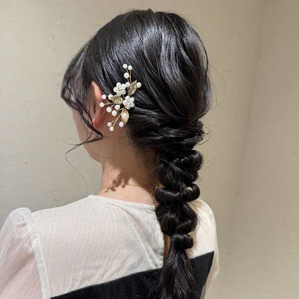 編み下ろしヘアアレンジ