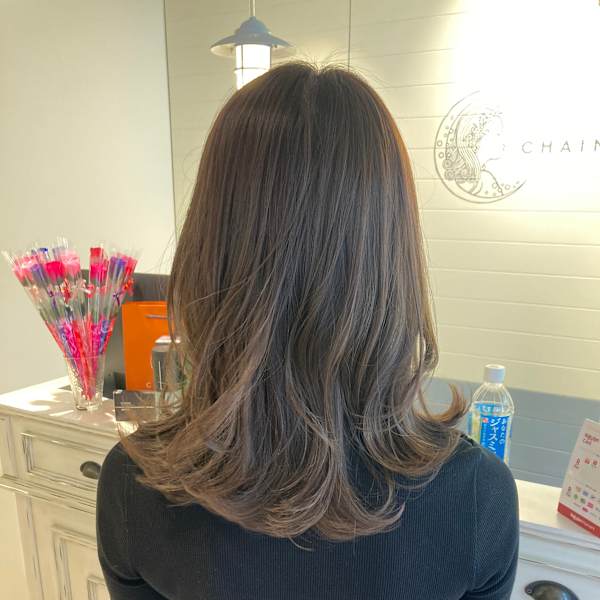 ミディアムレイヤー暗めグレージュ埼京線京浜東北線赤羽美容室