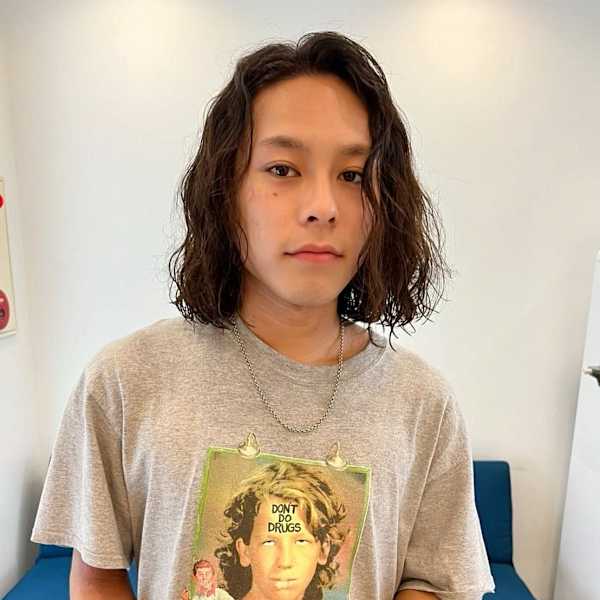 爽やかアップバング/コンマヘア/センターパート