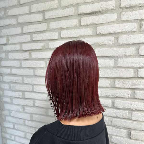 ワインレッドボブ|Hair by PROVE