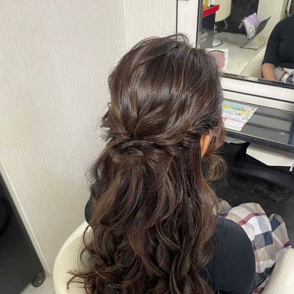 お呼ばれへア ハーフアップ