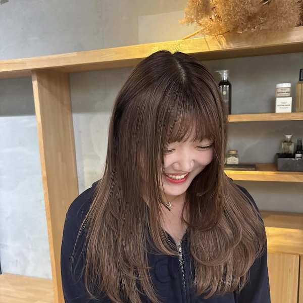 レイヤーカット×ツヤ感ブラウン|Asheoleng