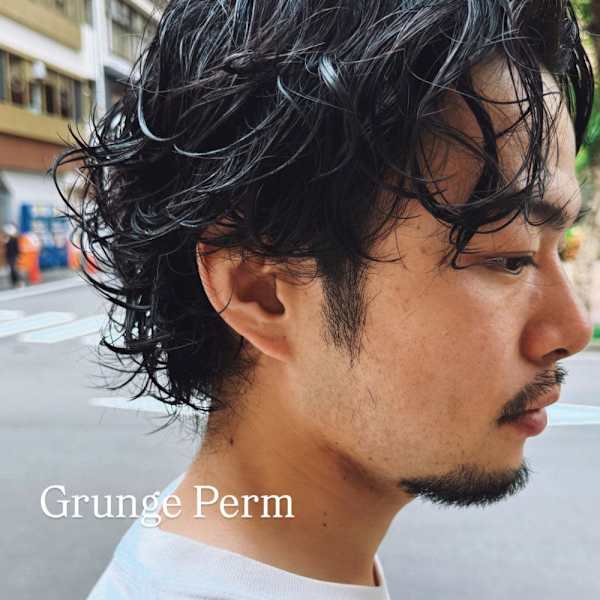 外国人風サーフカール/グランジパーマ/メンズボブ
