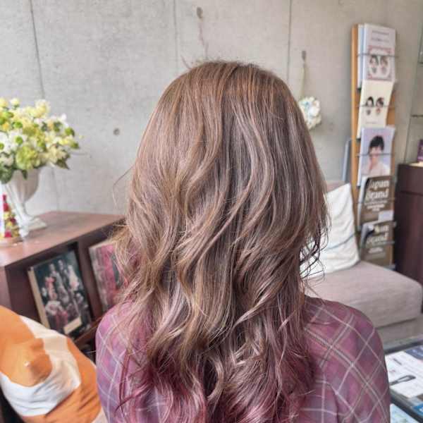 ブリーチなしインナーカラー☆チェリーレッド