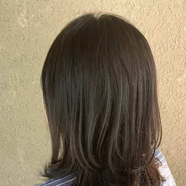 セミロングレイヤー/オリーブグレージュ