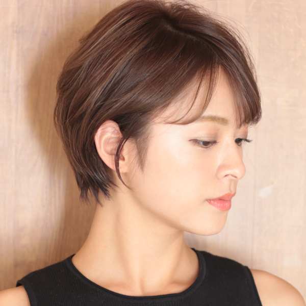 ショート・ボブ/丸顔/前髪あり/絶壁解消/30代/40代/