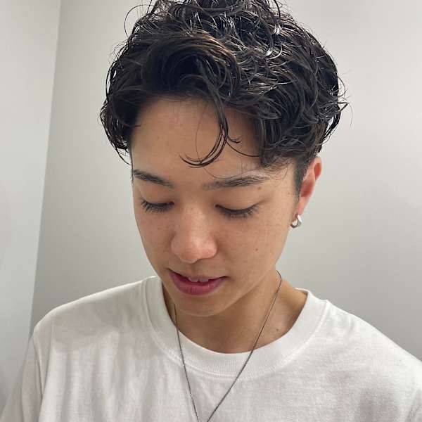 大人男性◎センターパートニュアンスパーマ