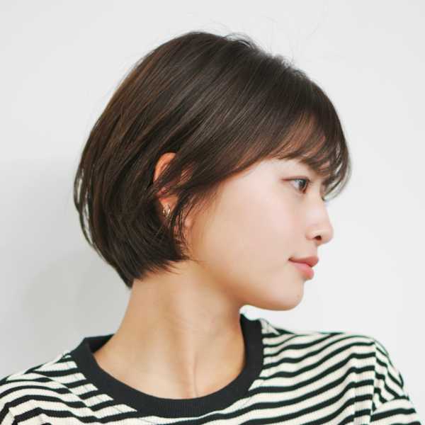 前下がりショート・ボブ/絶壁解消/前髪あり/40代/30代