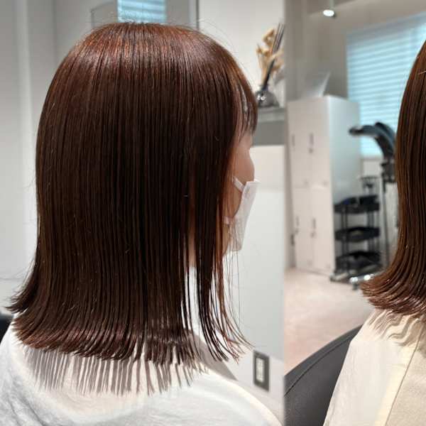 【船橋/白髪ぼかし】春らしい大人ピンクベージュで脱白髪染め！|HEARTS 船橋 白髪ぼかし 脱白髪染め