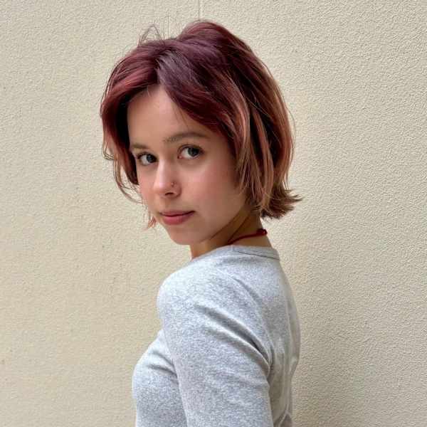 パーマ風のスタイリング