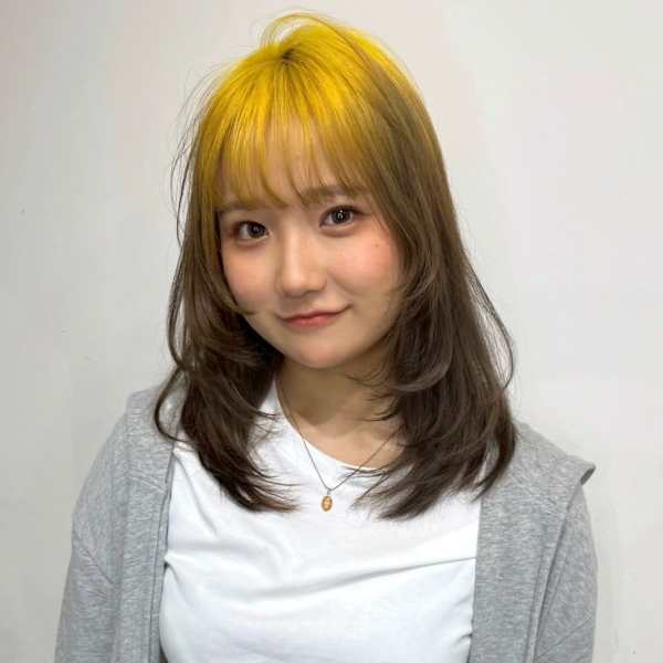 ルーツカラー グラデーション イエロー ミディアムレイヤー