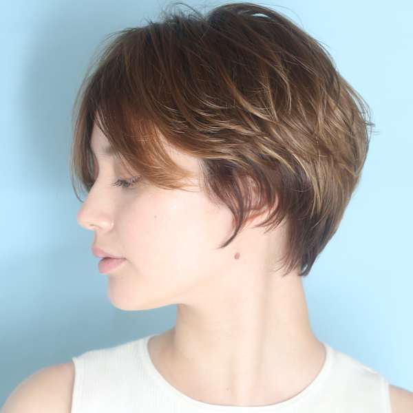 ショート・ボブ/白髪ぼかし/ハイライト/絶壁解消/30代/