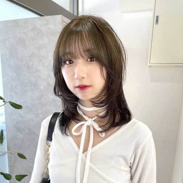 【rizu】オリーブカラー/オリーブベージュ/レイヤーカット