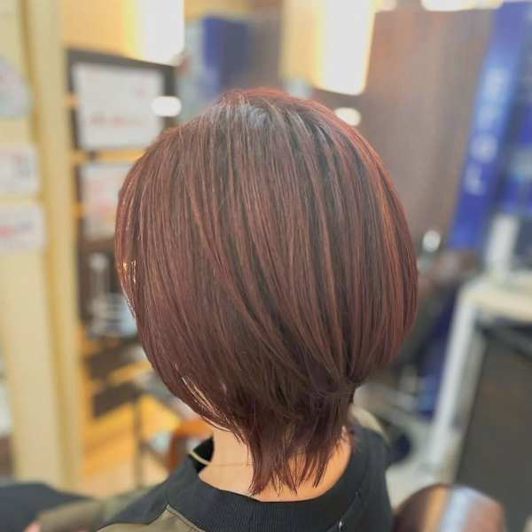 ボブウルフ×ピンクブラウン