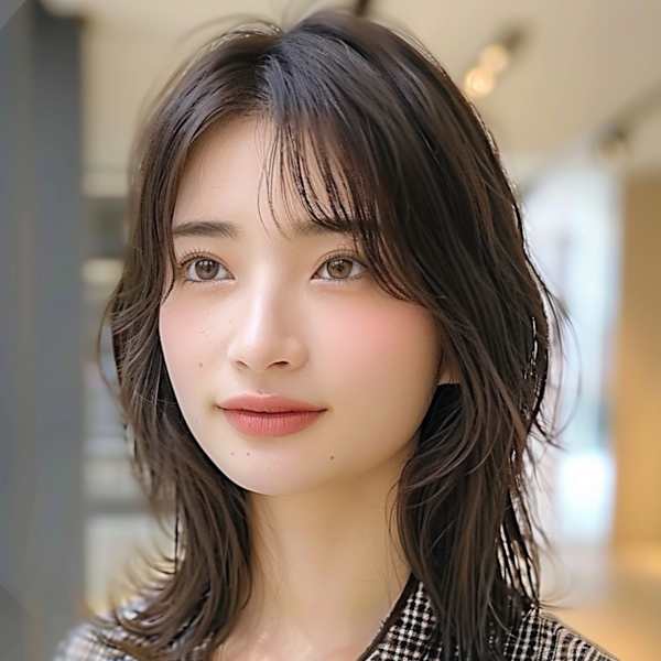 グレージュカラーくびれヘアボブ顔周りレイヤーカット前髪カット