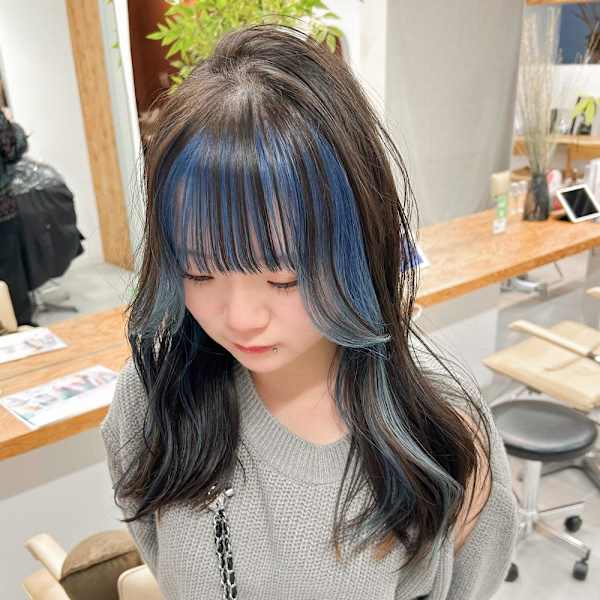 【hinari】フェイスフレーミング/シルバーに落ちるブルー