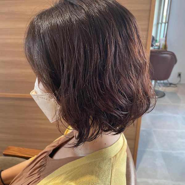 ゆるめカール×前下がりBob