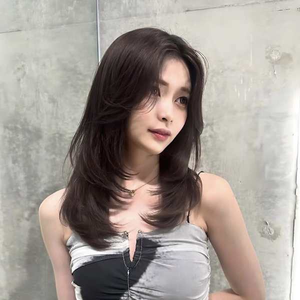 髪質改善*ブラウンミニウルフレイヤーミディ*【Zina渋谷神