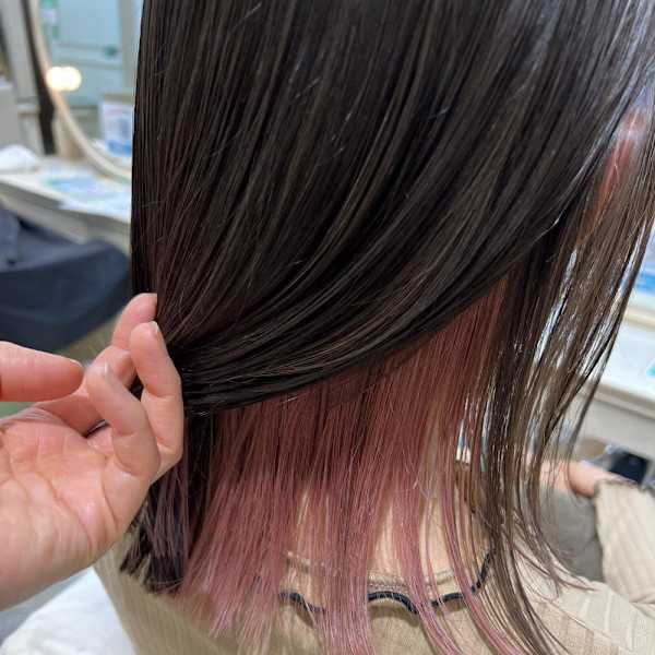 【crop es辻堂 藤田】桜色インナーカラー|crop-es湘南辻堂