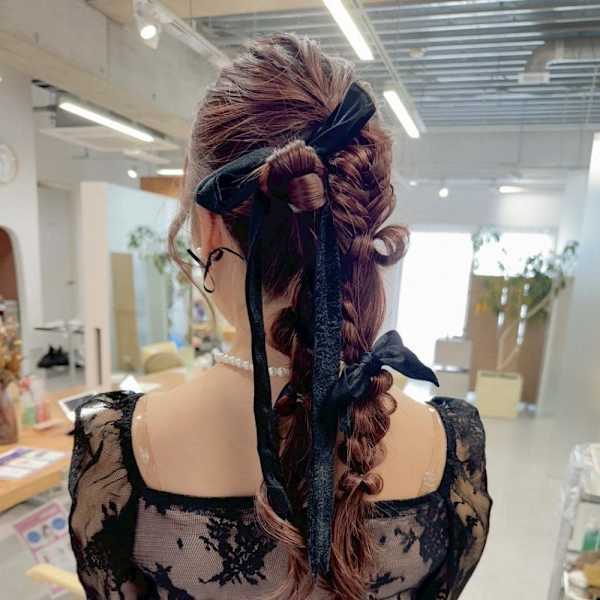 【hinari】編みおろし/結婚式ヘア/ヘアセット/リボン