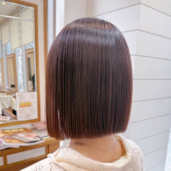 渋谷/チェリーブラウン/大人可愛い/フェザーパーマ/ボブ
