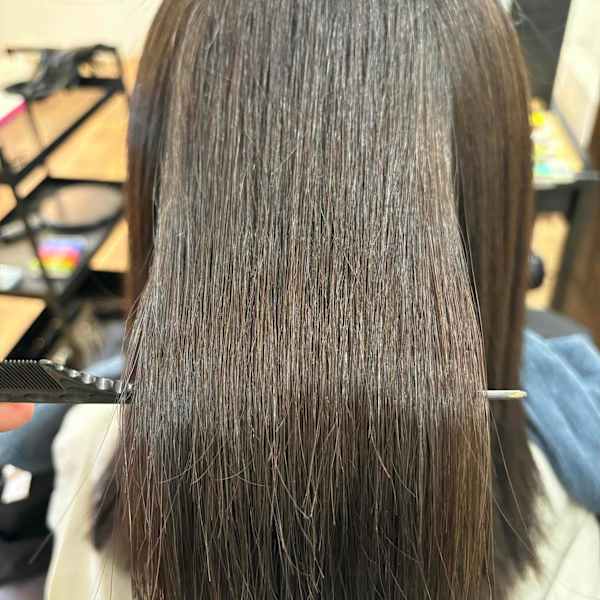 酸性ストレート×ミルクティグレージュ