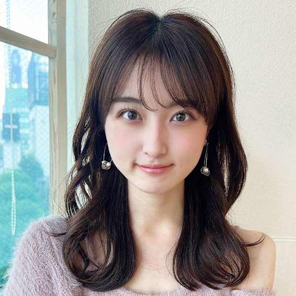 シャギーレイヤー韓国ワンホンヘアシースルーぱっつん前髪