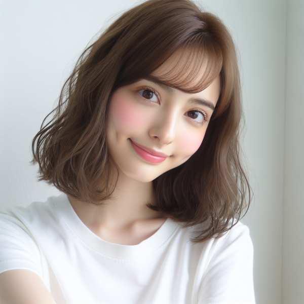 ★くびれミディ韓国ヘアレイヤーカット小顔ミディアムレイヤー