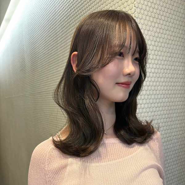 まろベージュ×韓国風顔まわりレイヤー