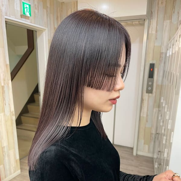 幅広め姫カットでカジュアルに◎髪質改善艶髪ケア