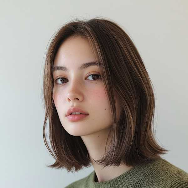 大人の切りっぱなしボブ