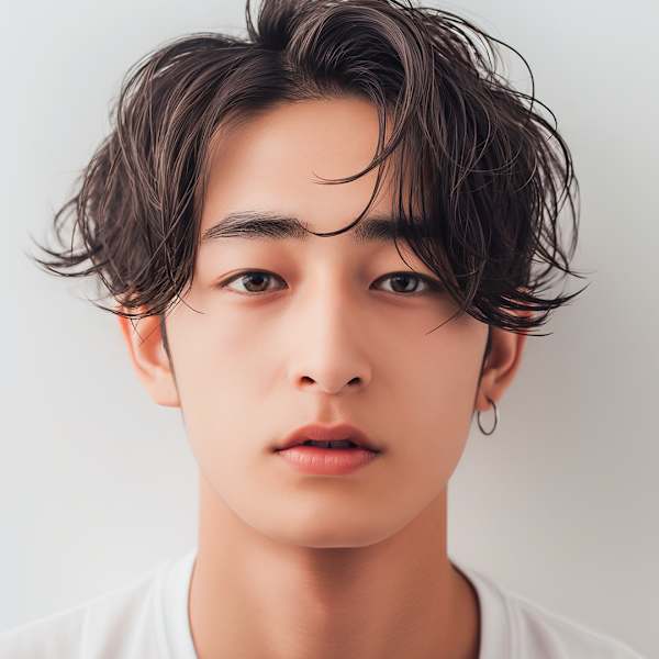 20代30代40代 センターパート黒髪ビジネス