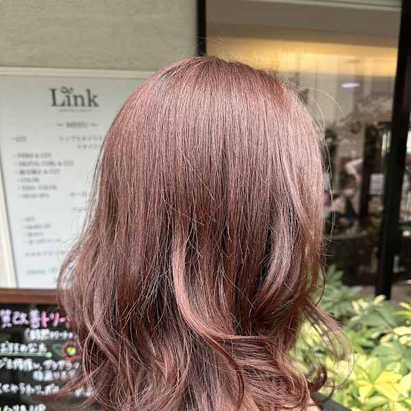 アプリコットオレンジミディヘア