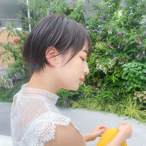 大人可愛い丸みショート//小顔/前髪あり/ショートボブ