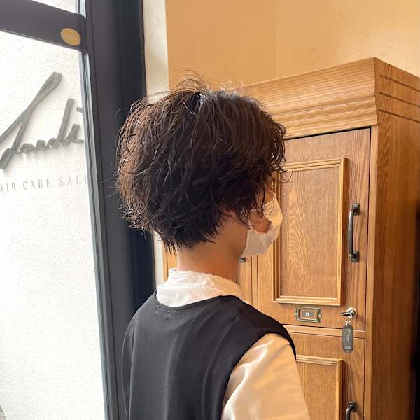 無造作パーマ×ショート