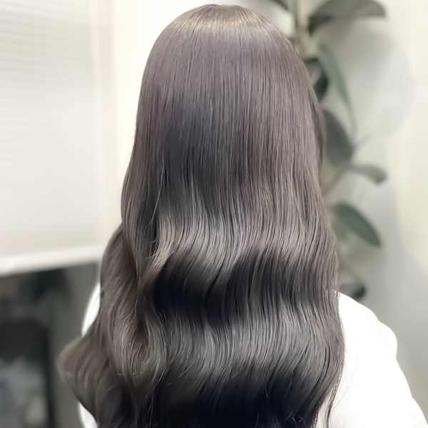 髪質改善カラーふんわりカールヘルシースタイルショコラアッシュ