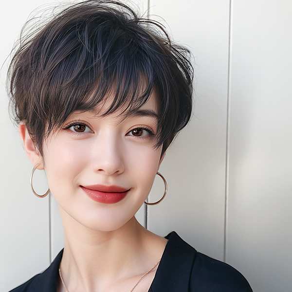 20代30代40代　黒髪セクシーマッシュ