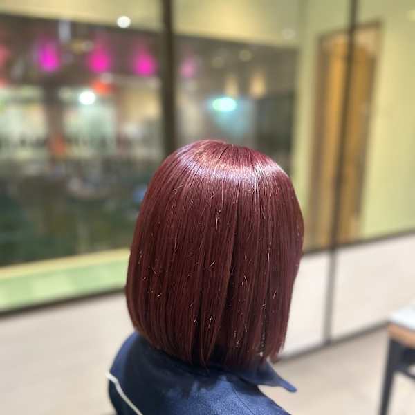 タッセルボブ×ピンクカラー