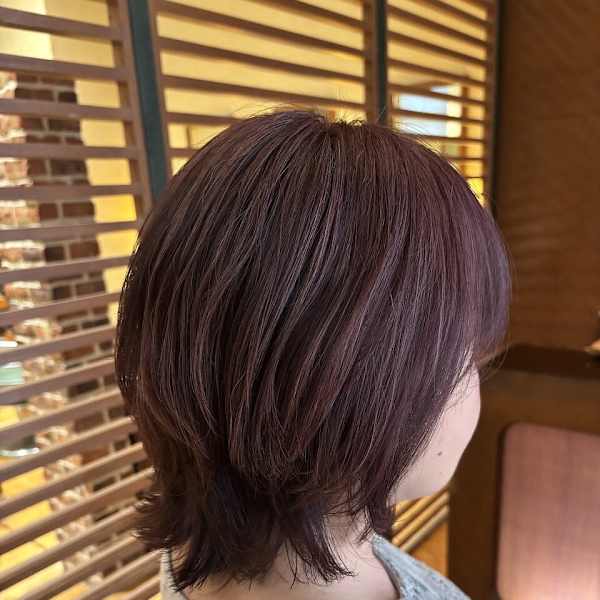 【さすだ】ワインレッド × 白髪ぼかしカラー