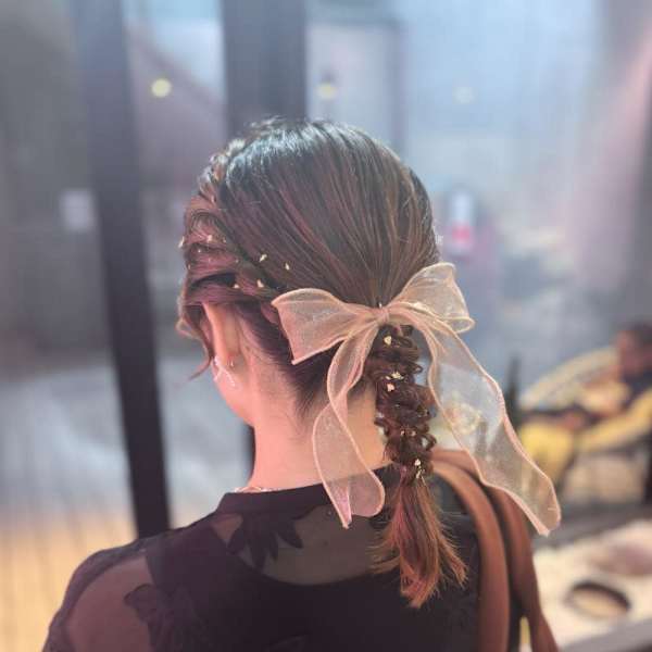 ミディアムでもできる編みおろしヘア♪