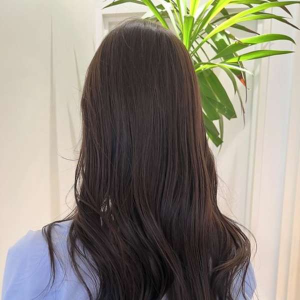 暗髪/大人カラー/オリーブグレージュ