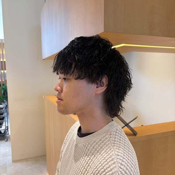 アイロン風波巻きパーマ