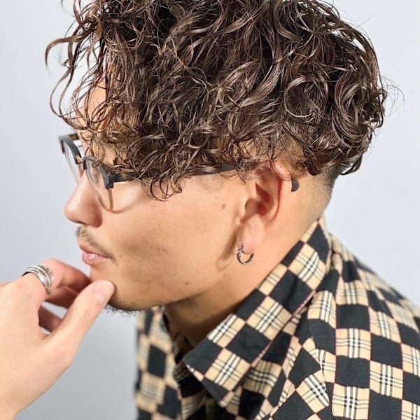 スキンフェード×パーマ