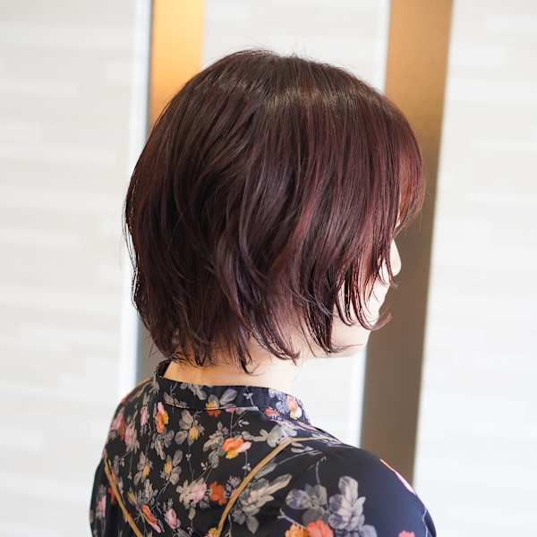 ナチュラルレイヤーボブ × バイオレットブラウン × ゆるふ
