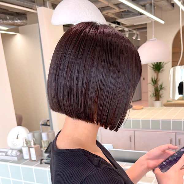 タッセルショートボブ ラベージュカラー/大通駅個室サロン