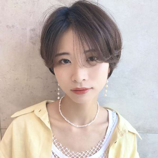 ショートボブ髪型30代40代50代前髪あり前髪無し面長丸顔